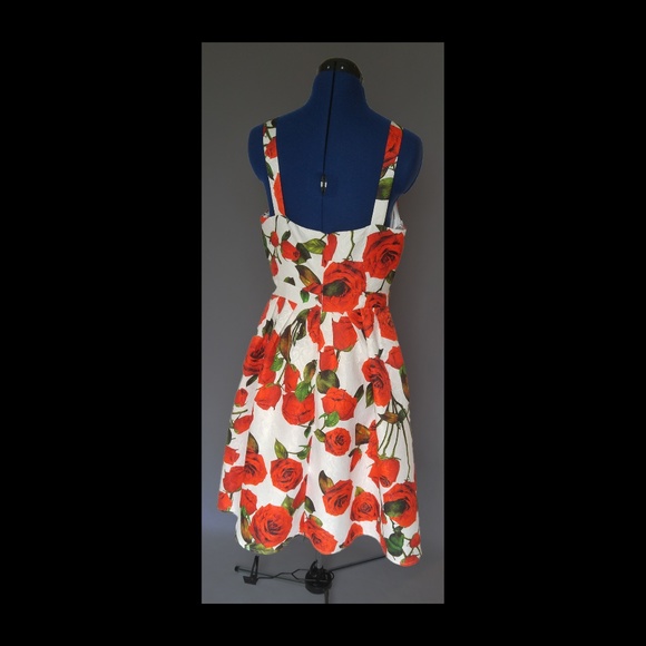 Chi Chi London Modcloth Floral Rose Dress Size 12 - Picture 4 of 8